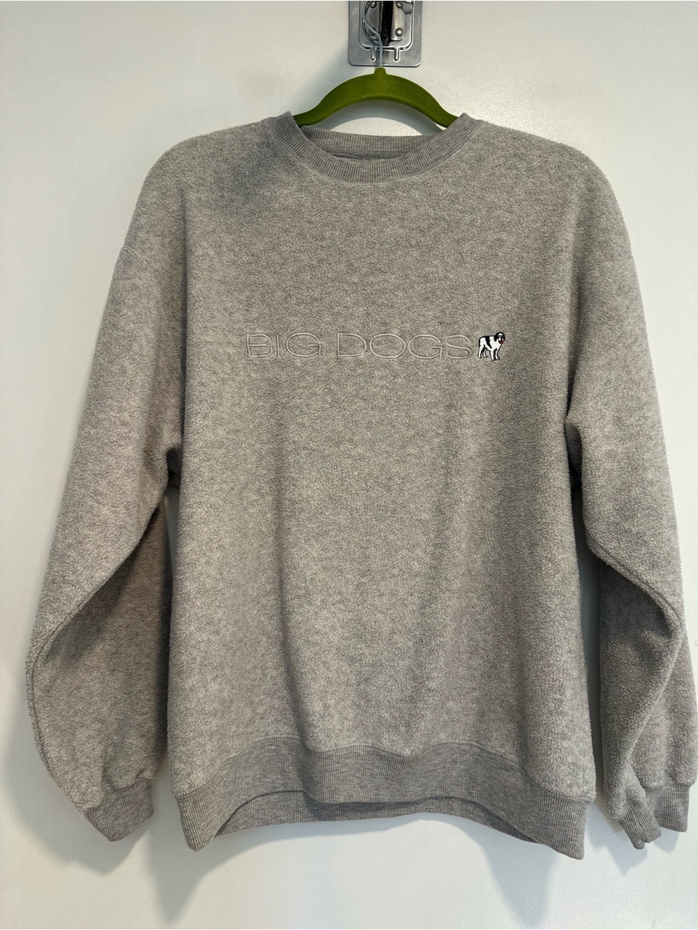 VTG 90s Big Dogs Polar Dogs Oversized Soft Gray Embroidered Crewneck Fleece.